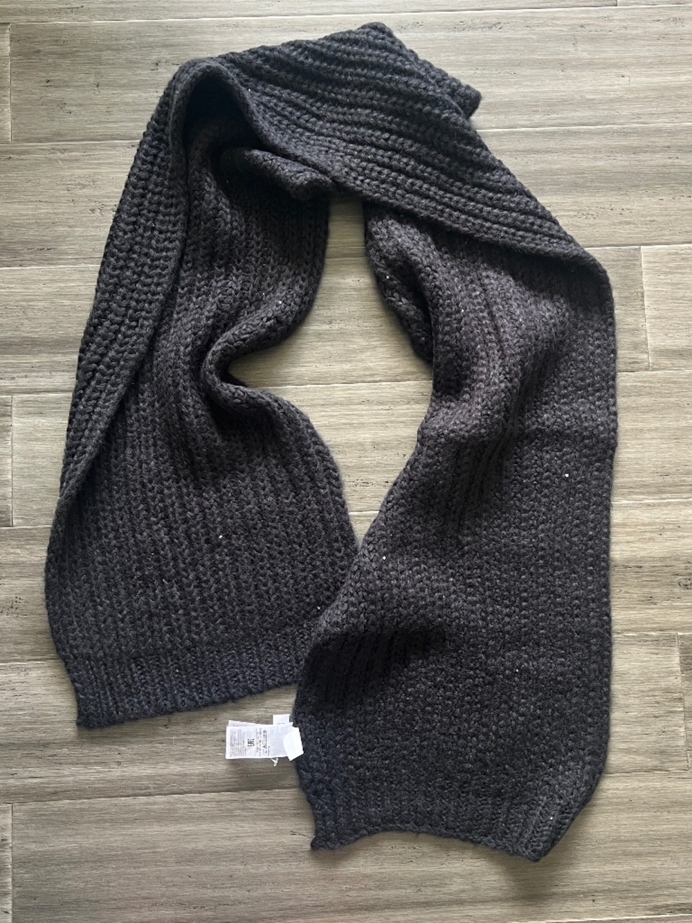 NWT GAP Black Chunky Ribbed Knit Scarf w/ Sequins